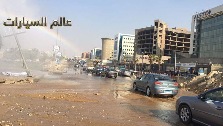 زحام-رمورى-بسبب-كسر--خط-المياه