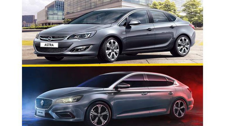 صورة بارزة مقارنة بين أوبل أسترا والفئة الثانية من إم جي 6