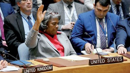 المندوبة الأميركية في مجلس الأمن تنقض مشروع قرار لوقف الحرب في غزة - (المصدر)