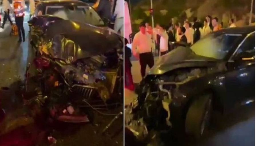 سيارة وزير التربية الإسرائيلي حاييم بيطون بعد الحادث