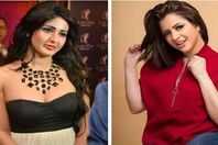 الممثلة منى فاروق بصحبة المطربة شيما الحاج