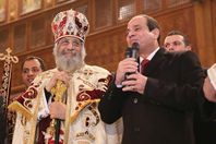 الرئيس السيسي خلال حضوره قداس عيد الميلاد