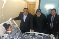 رئيس جامعة حلوان يزور مصابى كنيسة مارمينا