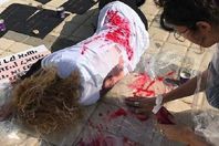 صورة تعبيرية عن العنف ضد النساء في إسرائيل من إعداد المجموعة النسائية في جامعة بن غريون العبرية
