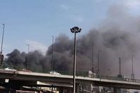 حريق قطار بمحطة مصر