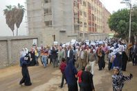 طلاب وبرلمنيون  ومكبرات الصوت دعاية السيسى فى امنيا 
