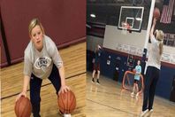 حامل تمارس هوايتها في "السلة"