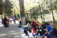 شاهد..  " الملاءة"  من أشهر عادات  المصريون داخل الحدائق