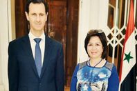 إلهام شاهين وبشار الأسد