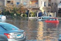 جانب من غرق شوارع القاهرة الجديدة