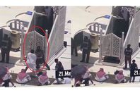 المتهم وهو يحاول اقتحام المنبر