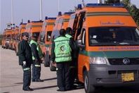 أسطول سيارات إسعاف بمطار كبريت لنقل جثث الضحايا