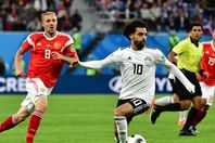 لقطة من مباراة مصر وروسيا
