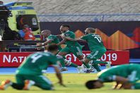 فرحة لاعبي منتخب الجزائر