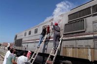 حريق في قطار بالإسكندرية