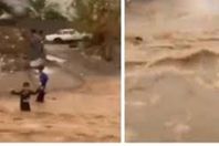 فيديو يوثق لحظة نجاة طفل سعودي جرّفته السيول