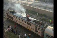 حريق فى قطار القاهرة اسوان