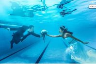 زفاف العروسين.."تحت الماء وبدون عريس وبالمترو"