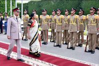 مراسم استقبال وزيرة دفاع الهند