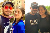 الفنان أحمد زاهر وابنتيه