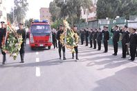 جنازة عسكرية لضابط لقي مصرعه في حادث ببورسعيد