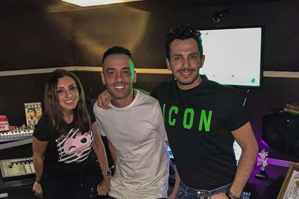 انغام  وزوجها أحمد ابراهيم ورامي جمال