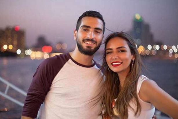 الفنان محمد الشرنوبي والمنتجة سارة الطباخ