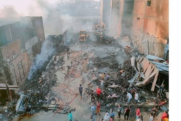 حريق معرضي «بورسعيد وطيبة» بسوهاج
