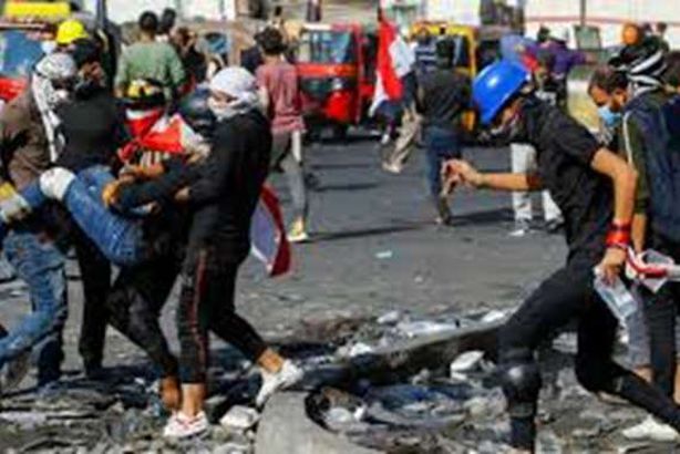 الاشتباكات بين الأمن والمتظاهرين في بغداد

