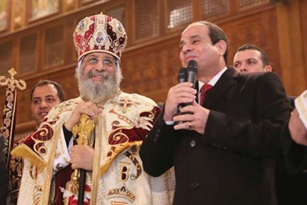 الرئيس السيسي خلال حضوره قداس عيد الميلاد