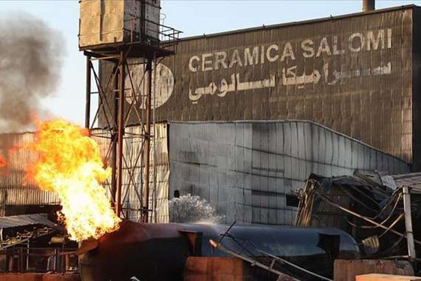 حريق مصنع السيراميك بالسودان