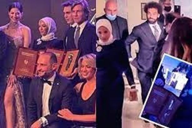 محمد صلاح و زوجته