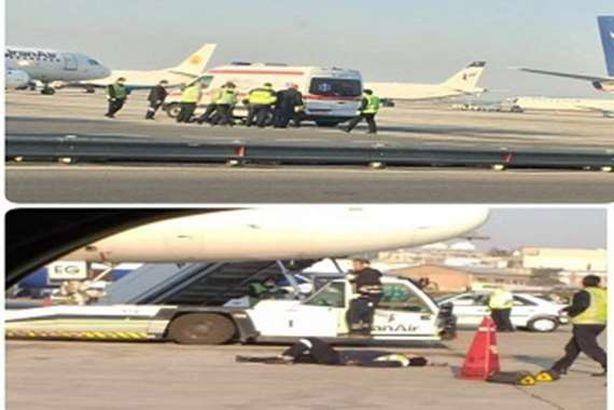 سقوط مفاجيء لعمال المطار في طهران بسبب كورونا