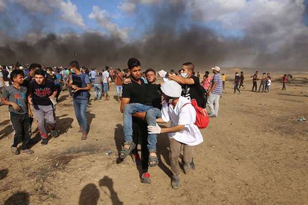 قمع المشاركين في مسيرات العودة على حدود قطاع غزة