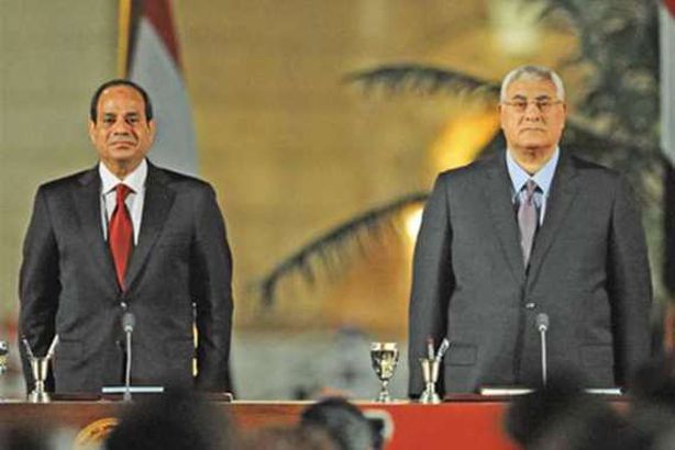 الرئيس عبد الفتاح السيسي و المستشار عدلي منصور