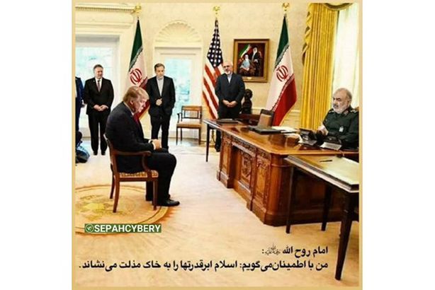 موجة سخرية تشعل تويتر.. صورة لقائد الحرس الثوري الإيراني بالبيت الأبيض
