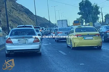 أزمة سير بعد حادث التصادم