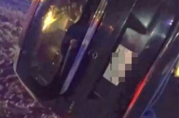 صورة متداولة للسيارة التي توفي فيها أعضاء من الوفد القطري بحادثة شرم الشيخ بمصر