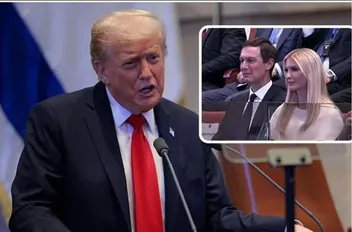 الرئيس الأميركي دونالد ترامب يلقي خطابه في الكنيست بحضور ابنته وصهره