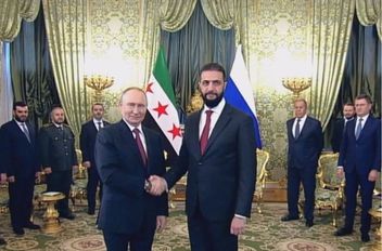 الرئيس الروسي فلاديمير بوتين ونظيره السوري أحمد الشرع.