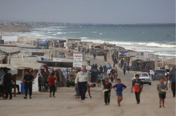 نازحون فلسطينيون
