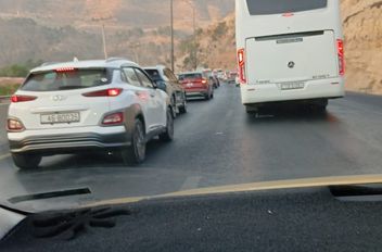 أزمة سير خانقة على طريق إربد _عمان