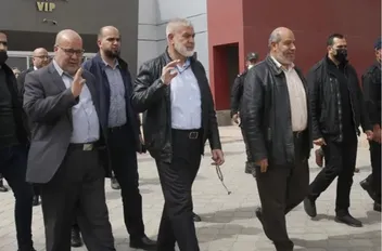 وفد حماس برئاسة خليل الحية المشارك في مباحثات شرم الشيخ