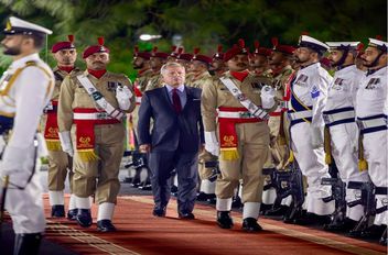 جلالة الملك عبدﷲ الثاني لدى لقائه رئيس الوزراء الباكستاني محمد شهباز شريف