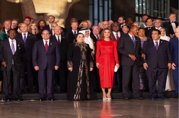 جلالة الملكة رانيا العبدالله خلال حفل الافتتاح الرسمي للمتحف المصري الكبير.