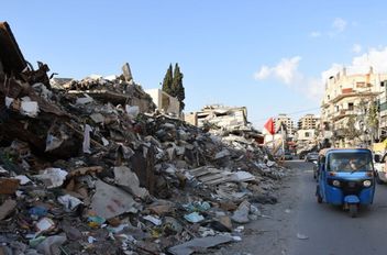 الدمار في مدينة النبطية- جنوب لبنان