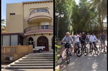 جانب من زيارة الوليد بن طلال للفيلا الذي ولد بها