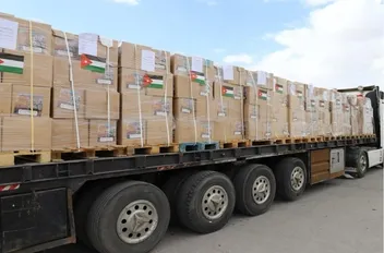 قافلة مساعدات برية إلى قطاع غزة
