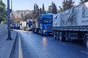 قافلة مساعدات برية إلى قطاع غزة