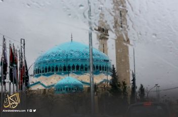 سقوط أمطار في العاصمة عمان